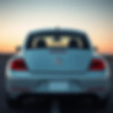Unique Tail Design of the 2012 Volkswagen Beetle Rear view of the 2012 Volkswagen Beetle emphasizing its unique tail design
