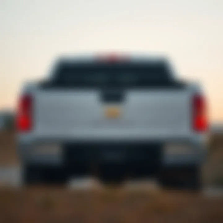 Rear view of the 2013 Chevrolet Silverado 1500 LTZ featuring its tailgate and rear light design.