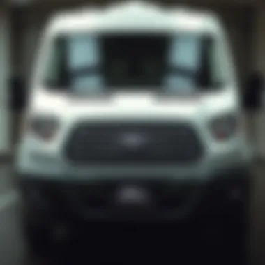 Front View of the 2014 Ford Transit Detailed front view of the 2014 Ford Transit showcasing its robust design.
