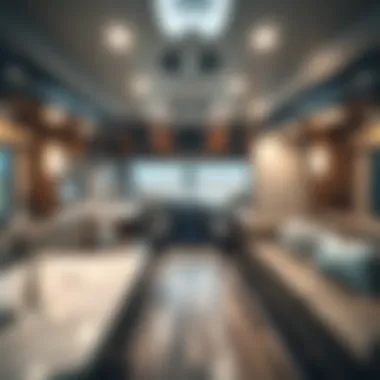Spacious Living Area of the Palazzo 36.3 Interior layout of the 2018 Thor Motor Coach Palazzo 36.3 highlighting the spacious living area