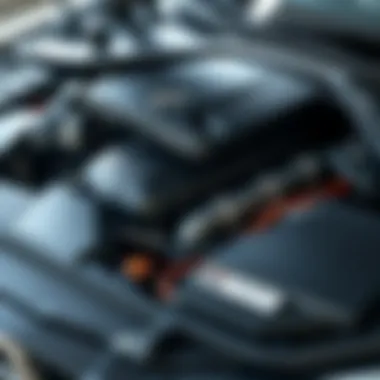 Engine Powertrain of the 2020 Nissan Maxima Close-up of the 2020 Nissan Maxima's engine highlighting powertrain elements