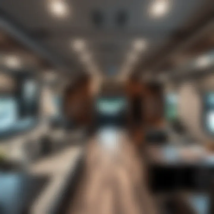 Interior layout of the 2021 Jayco North Point 382FLRB highlighting spacious living areas and modern amenities.