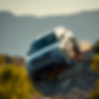 Jeep Grand Cherokee climbing a rugged terrain, demonstrating its off-road capabilities.