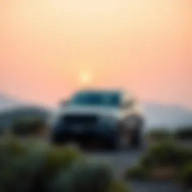 Aerial view of the Jeep Grand Cherokee parked amidst a scenic landscape.