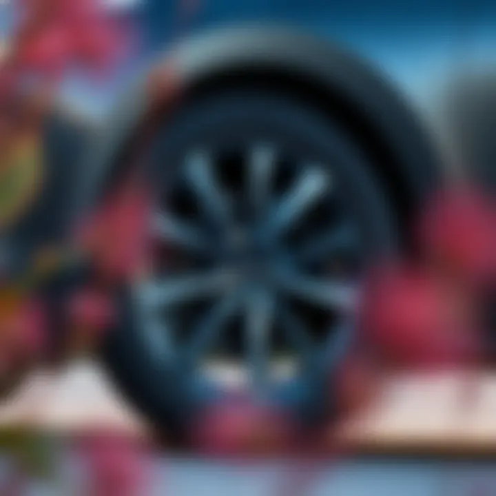Stylish Alloy Wheel Design Close-up of the 2021 Mazda3 Hatchback's alloy wheels and tires