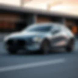 Exterior view of the 2021 Mazda3 Hatchback showcasing its aerodynamic design