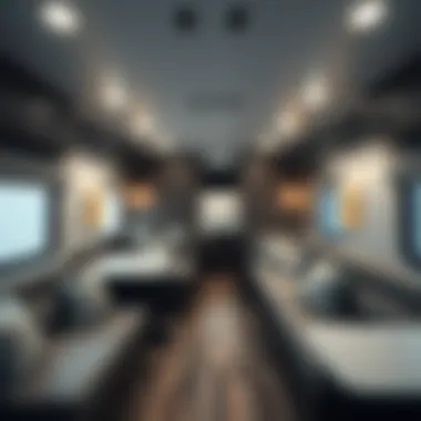 Spacious Interior Layout of the Arctic Fox RV Trailer Interior layout showcasing the spacious living area and amenities