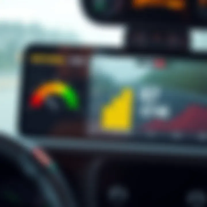 Safety Features in Dependable Trucks A truck dashboard showcasing safety ratings and features