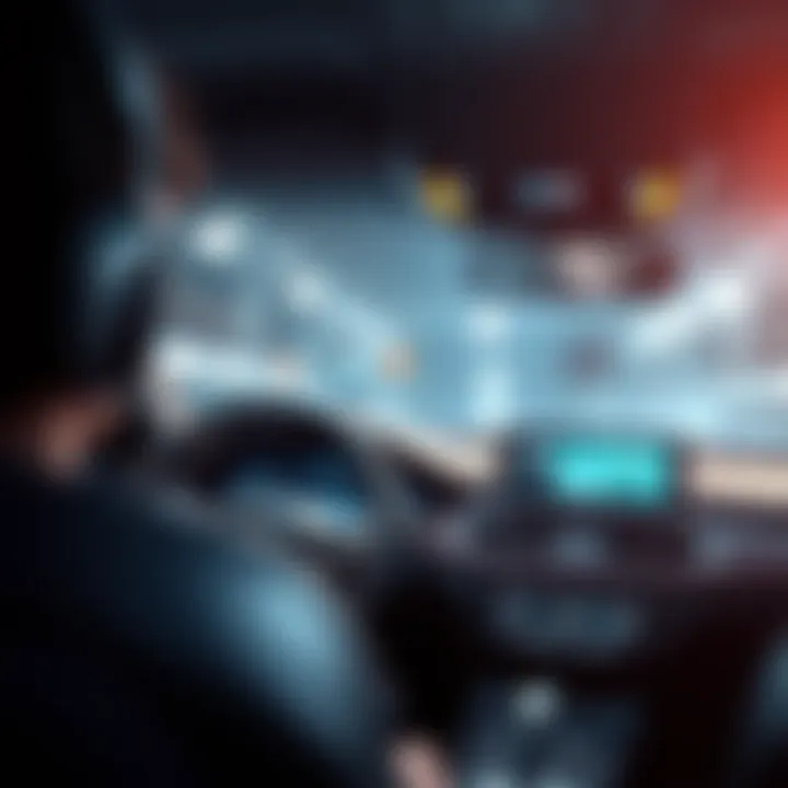 Cutting-edge dashboard technology in a new car