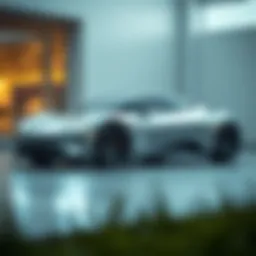 Futuristic electric car model showcasing innovative design