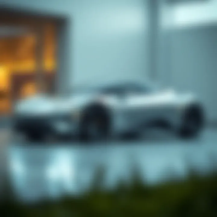 Futuristic electric car model showcasing innovative design