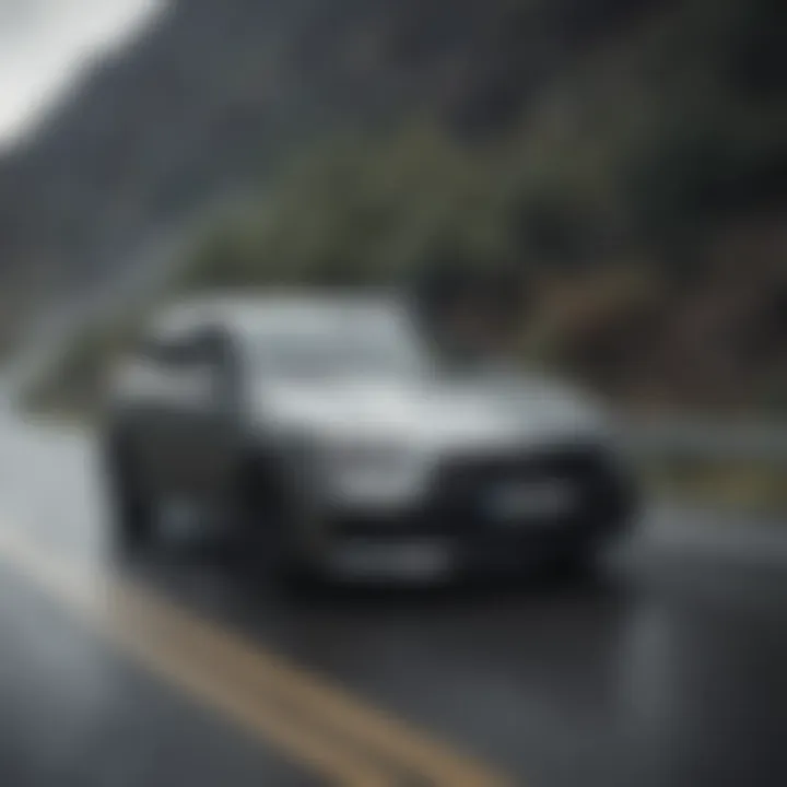 Avalon AWD vehicle in motion showcasing its performance on a winding road