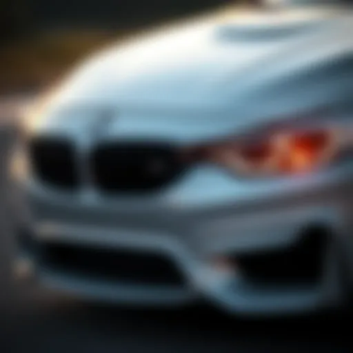 BMW M3 front view showcasing its iconic grille and headlights