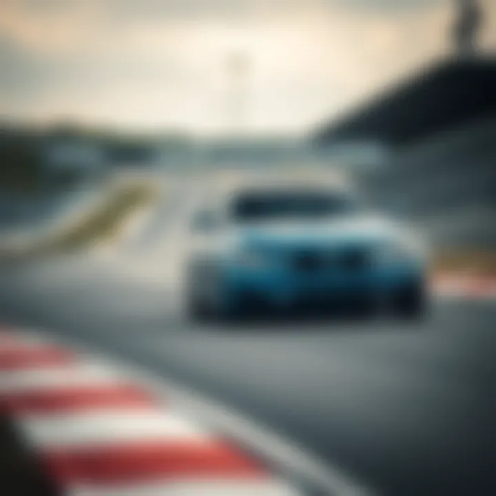 BMW M3 in Action on the Racetrack BMW M3 on a racetrack demonstrating high performance