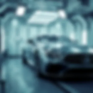 Precision Techniques in Automotive Painting A car in a spray booth, showcasing the precision of automotive painting techniques.