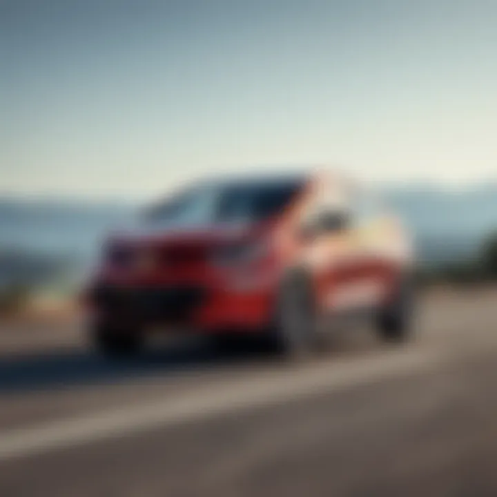 Performance of Chevy Bolt LT on the Road Chevy Bolt LT on a scenic road, illustrating its performance capabilities