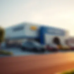 Exterior view of a modern Chevy dealership in Villa Park