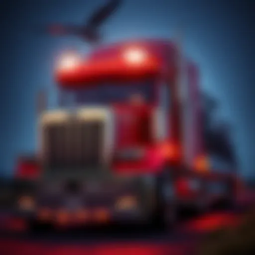 Powerful Truck for Car Hauling Powerful truck designed for car hauling