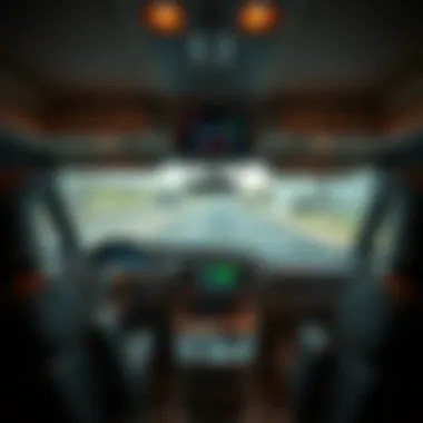 Dashboard of a modern Class A motorhome with advanced technology