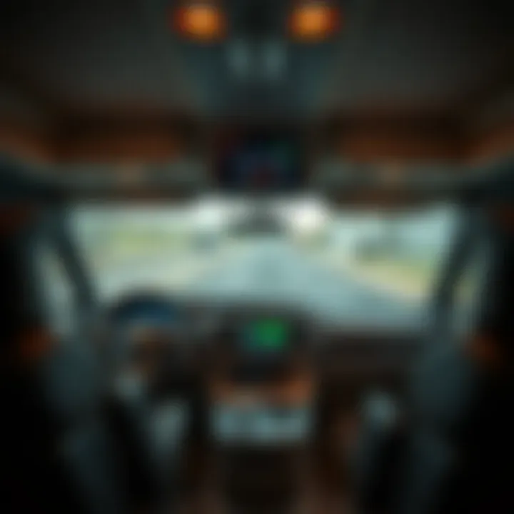 Dashboard of a modern Class A motorhome with advanced technology