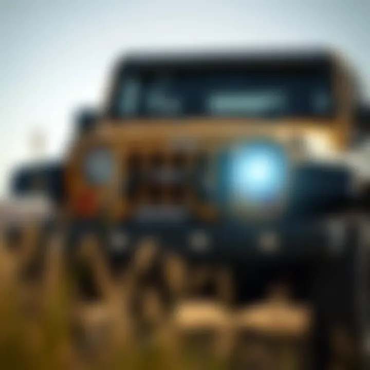 Rugged Front Design of the 2007 Jeep Wrangler Sport Front view of the 2007 Jeep Wrangler Sport showcasing its rugged design