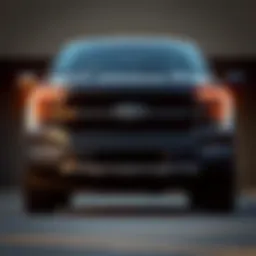 2021 Ford F-150 front view showcasing its bold grille design