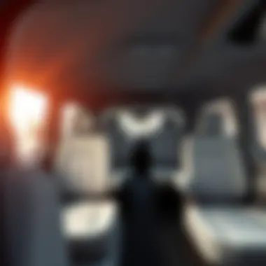 Interior layout of the 2022 Ford Transit 350 Passenger Van highlighting seating arrangements