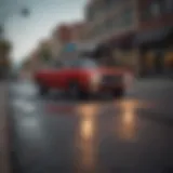 Dodge Charger cruising through Reno's urban landscape