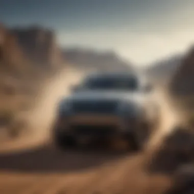 Jeep Grand Cherokee in action on rugged terrain demonstrating performance