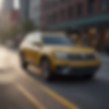 Performance of the Volkswagen Atlas in Action Volkswagen Atlas in action demonstrating its performance on the road