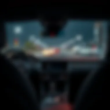 Modern Interior Dashboard Interior dashboard of a midsize vehicle showcasing technology features