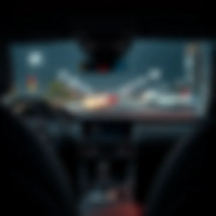 Modern Interior Dashboard Interior dashboard of a midsize vehicle showcasing technology features