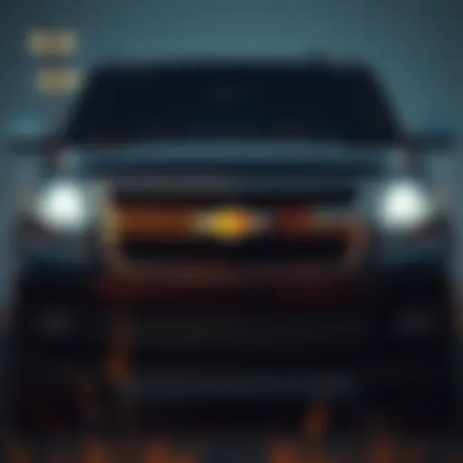 Front view of the 2019 Chevy Tahoe LT showcasing its bold grille and headlights
