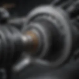 Detailed view of a right CV axle highlighting its components