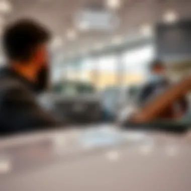 Customer engaging with Audi sales representative