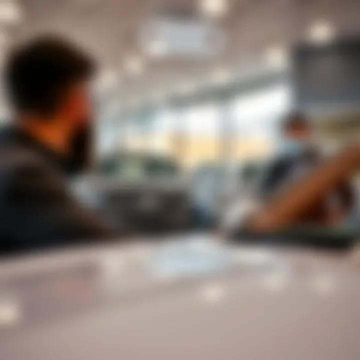 Customer engaging with Audi sales representative