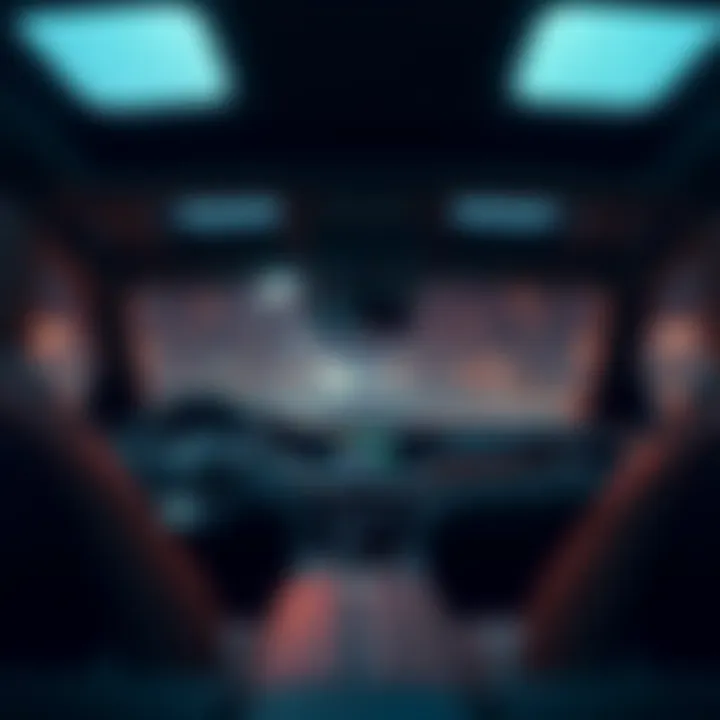 Interior of a Modern Full-Size SUV Interior of a modern full-size SUV with advanced technology