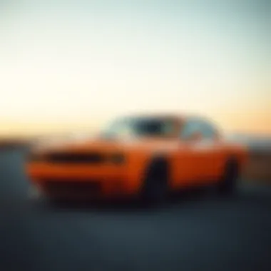 Dodge Challenger: A Stunning Symbol of Power Dodge Challenger parked on a scenic road