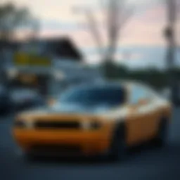 Dodge Challenger parked in scenic Sanford, NC