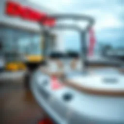 Showcasing a Donzi boat at a dealership