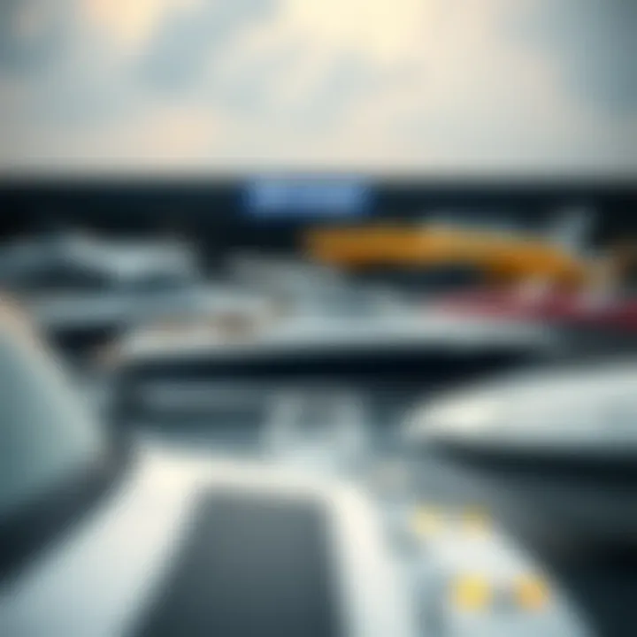 A range of Donzi boat models displayed