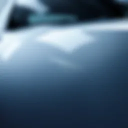 Close-up view of a car scratch on a paint surface