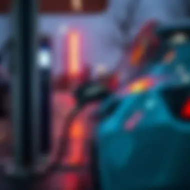 Electric vehicle being charged at a DC Fast Charging station