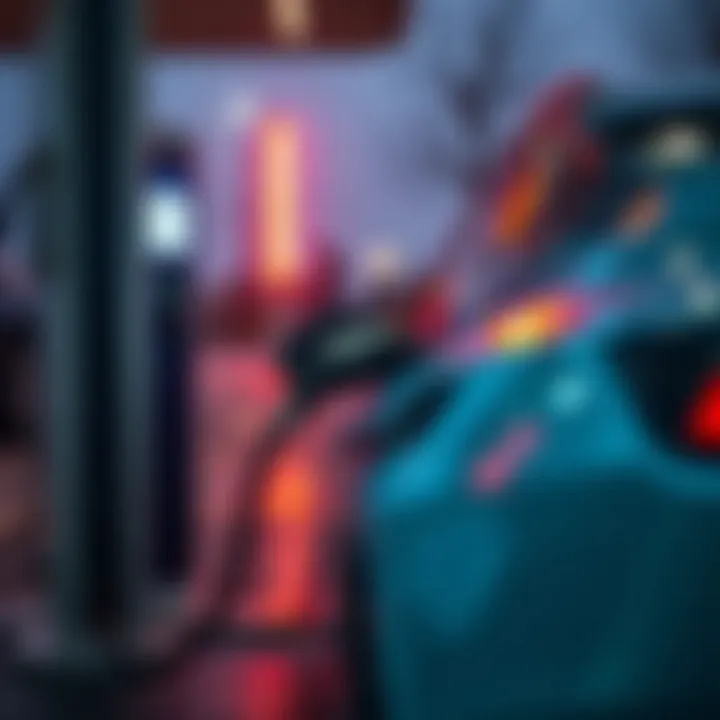 Electric vehicle being charged at a DC Fast Charging station