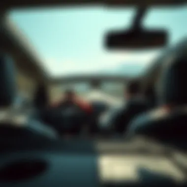 Scenic Drive in a Seven-Seater SUV Seven-seater SUV driving on a scenic route