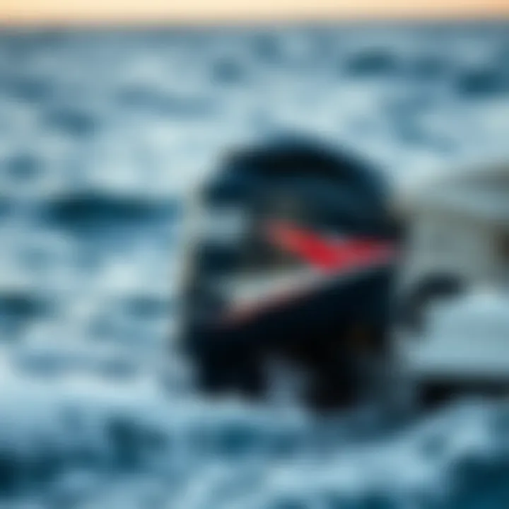 50 Horse Boat Motor in Action A powerful 50 horse boat motor in a marine environment