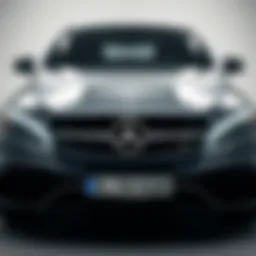 Front view of a sleek and affordable Mercedes model