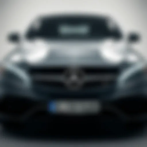 Front view of a sleek and affordable Mercedes model