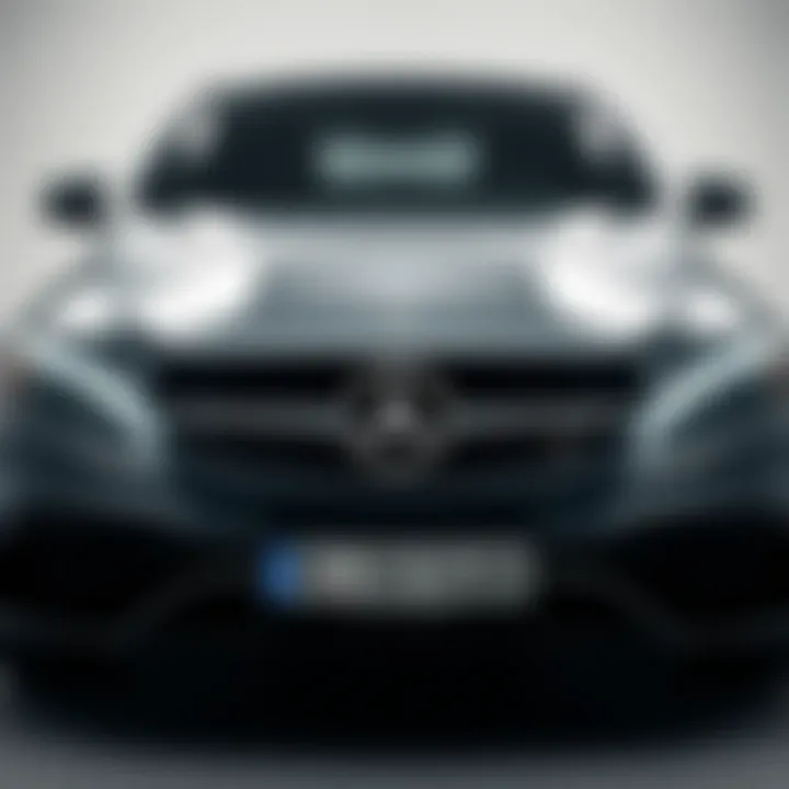 Affordable Mercedes Model Front View Front view of a sleek and affordable Mercedes model