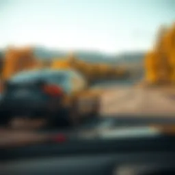 A sleek budget car showcasing lane assist technology on the road